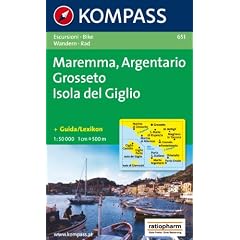 Kompass Karten, Maremma, Argentario, Grosseto, Isola del Giglio: Wander- und Bikekarte. Carta escursionistica, cicloturistica