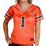 NCAA Miami Hurricanes #1 Women's Stadium Replica Football Jersey - Orange (Medium)