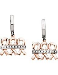 14K Rose and White Gold Diamond "Me and My Two Friends" Breast Cancer Awareness Earrings -- LIFETIME WARRANTY