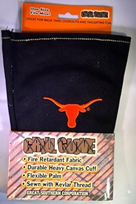 NCAA University of Texas Longhorns Fire Retardant Grill Glove - Sewn with Kevlar Thread - Great for Tailgating!