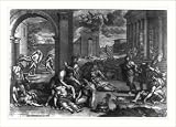 Historic Print (M): [People suffering from plague outside temple]