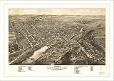Historic Waukesha, Wisconsin, c. 1880, Bird's Eye View Map (S) (WS)