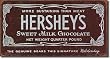 Hershey's Bar Old Label Metal Tin Sign 16"W x 8.5"H