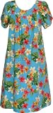 MuuMuu House Dress - Red Yellow Plumeria Petal Sleeves Caftan Kaftan Hawaiian Aloha Pullover Lounger - Regular and Plus Size