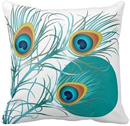 Peacock Square Throw Pillow Case Cushion Cover Fashion Home Decorative Pillowcase Cotton Polyester Pillow Cover(45cm x 45cm, Two Sides)