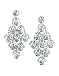 14K White Gold Diamond Drop Earrings (2 1/2Cttw, VS Clarity, F Color)