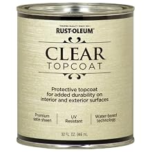 Rust-Oleum Metallic Accents 253613 Decorative 32-Ounce Quart Water Based One Part Metallic Finish Paint, Satin Clear