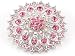 Pink Rose Floral Flower Bride Wedding Festive Maid Design Crystal Brooch Pin