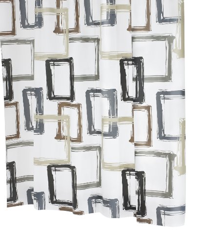 Ridder 323880-350 Duschvorhang Folie inklusive Aufh&auml;ngeringe 180 x 200 cm Pattern, braun