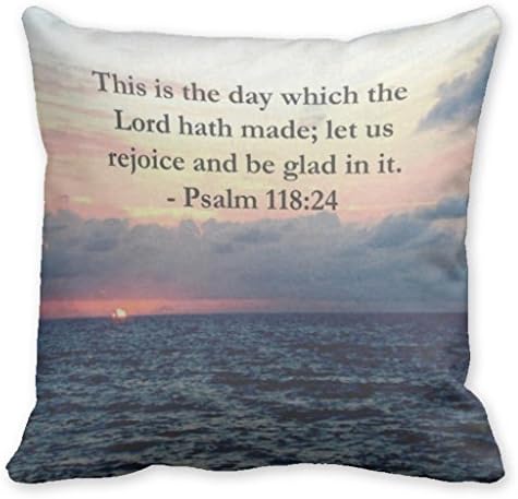 Square Throw Pillows Jesus Decorative Pillowcase Psalm Scripture Quote 18" x 18"