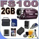 Canon FS100 Flash Memory Camcorder with 37x Optical Zoom (Garnet Wine)