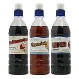 Victorio 3-Flavor Pack Shaved Ice/Snow Cone Syrups, Root Beer, Cream Soda, Dr Snow Cone