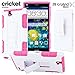 ZTE Grand X Max Case / ZTE Grand X Max+ Plus Case, CellJoy [Full Body Armor] {Pink / White} ZTE X Max Z787 / Z987 **ShockProof** Protection Hybrid Case **Kickstand** [Locking Belt Clip Holster]