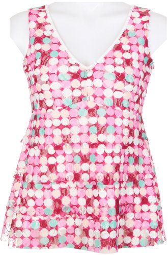 515E q8BHuL + Skyes The Limit Long Weekend Dot Print Tank Top PINK MULTI Small On Sale