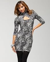 Turtleneck Leopard Cutout Dress