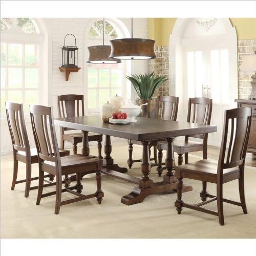 Riverside Furniture Newburgh 7 Piece Dining Table Set in Antique Ginger