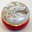 Enamel Box - Wrens in Snow