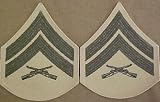 Green on Khaki USMC Chevrons - Corporal - Male