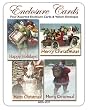 Christmas - Set of Four Gift Cards and Vellum Envelopes