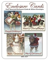 Christmas - Set of Four Gift Cards and Vellum Envelopes