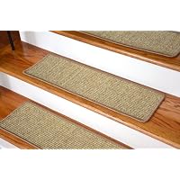 Dean Attachable Non-Skid Sisal Carpet Stair Treads - Desert - Set of 13