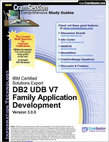 CramSession's IBM Certified Solutions Expert - DB2 V7 Family Application Development : Certification Study Guide