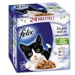 Felix So gut wie es aussieht Fleisch & Fisch Mix mit Gem�se 24x100g Katzenfutter von Purina