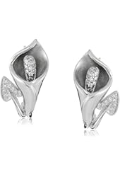 10K Gold Calla Lily Diamond Earrings (1/10 cttw, I-J Color, I2-I3 Clarity)