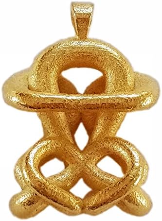3D Printed Infinity / Celtic / Endless Knot Pendant Stainless Steel for Antique, Vintage Look. Polished Gold Finish