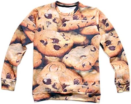 Long Sleeve 3d Cookie Printed Funny Hoodies Sweatshirt (Size M)