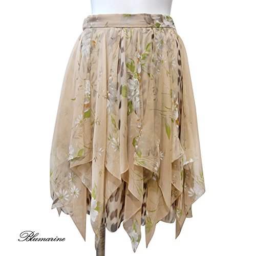 [ブルーガール] Blugirl　レオパード＆花柄　シルクシフォンが贅沢なスカート　ベージュ　#38　Blugirl（アンナモリナーリ　[並行輸入品]