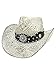Luxury Divas White Antiqued Straw Cowboy Hat with Jeweled Band Size Medium