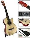 New Natural Electric Acoustic Guitar Cutaway Style W/ Accessories