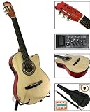 New Natural Electric Acoustic Guitar Cutaway Style W/ Accessories