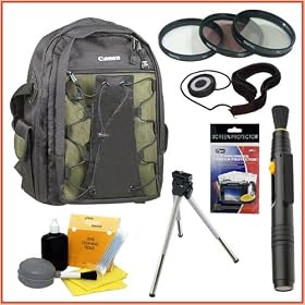 Click here to buy Canon Deluxe Photo Backpack 200EG for Canon EOS SLR Cameras + Photographic Accessory Kit by Canon.