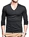 Match K|G Mens Basic T-shirts Series V-neck/Long sleeve/Slim fit