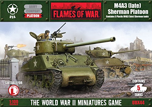 Flames of War Model - M4A3 Late Sherman Tank Platoon - 1:100 Scale - UBX44 - New
