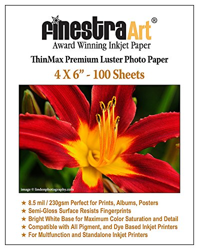 4x6 Premium Luster Inkjet Photo Paper - 100 Sheets 8.5mil