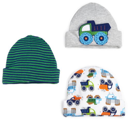 Lamaze Baby-Boys Newborn 3 Pack Dirt Truck Interlock Cap