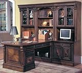 IMAGE OF Parker House HUN-8PGLASS Huntington Home Office Suite 8pc Peninsula Group with File Cabinet