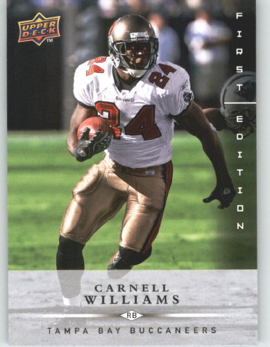 Cadillac Williams / Tampa Bay Buccaneers / 2008 Upper Deck First Edition Football Card # 137 / NFL Football Trading Card in Screwdown!