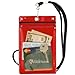 StoreSMART Sport - Zipper Passport Holder with Lanyard - Clear Plastic Front & Red Plastic Back - SPCR1596ZIPS-R-1