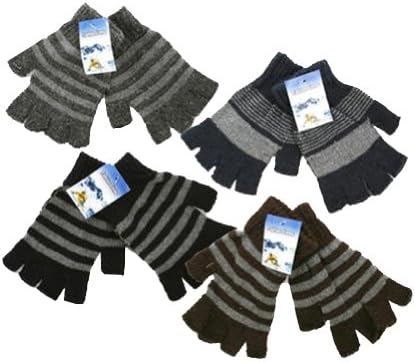 4 Pairs Kids Magic Fingerless Stretch Knit Winter Gloves One Size