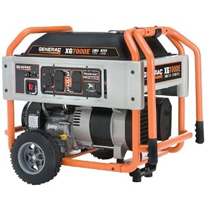 Generac 5798 XG7000E 8,750 Watt 410cc OHV Gas Powered Portable Generator With Wheel Kit And Electric Start