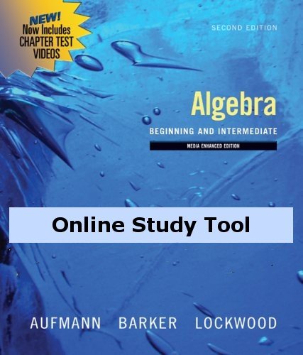Chapter Test Videos for Aufmann/Barker/Lockwood's Algebra: Beginning and Intermediate, Multimedia Edition, 2nd Edition