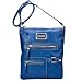 Valentino Blue Zipper Messenger Hipster Shoulder Bag
