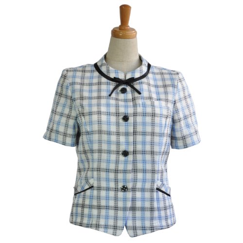 [セロリー] SELERY 【胸元トリミング＆リボンディテール】 《エコシャドーチドリ》 オーバーブラウス（半袖） S-5920