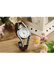 Youyoupifa Stylish White Round Dial Silver Strap Ladies Bracelet Watch