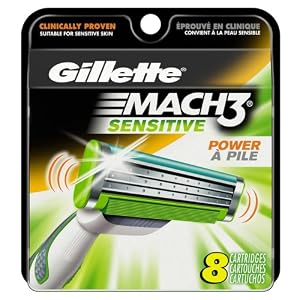 Gillette Mach3 Sensitive Cartridges 8 Count(packaging may vary)