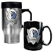 Dallas Mavericks NBA Stainless Steel Travel Mug & Black Ceramic Mug Set - Primary Logo by Great American Products